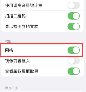 枞阳苹果手机维修网点分享iPhone如何开启九宫格构图功能 