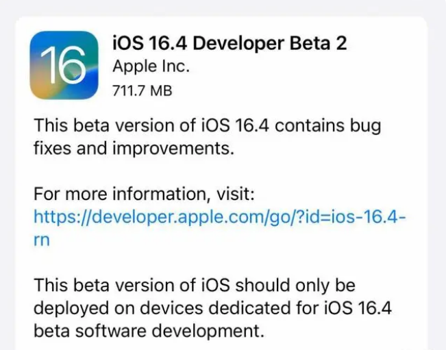 枞阳苹果手机维修分享：iOS16.4 Beta2升级建议 