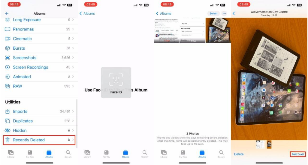 枞阳苹果14维修分享 iPhone14 上恢复已删除的照片 