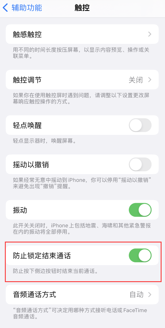 枞阳苹果手机维修分享iOS 16 新增“防止锁定结束通话”选项，避免不小心挂断重要电话 